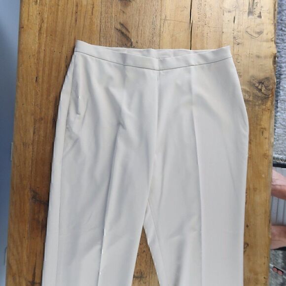 TAN HIGH RISE BASIC OFFICE BUSINESS TROUSERS PANTS SIDE ZIP SIZE 16 - Picture 3 of 7